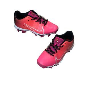 Nike Hyperdiamond 4 Keystone Fastflex Pink Black Softball Cleats Girls Size 3Y